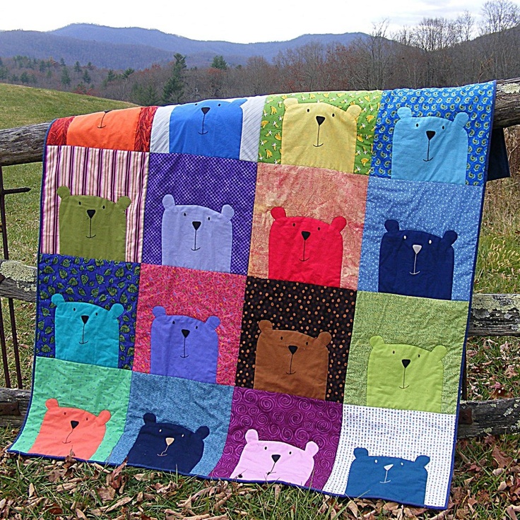 Just Crafty Enough Quilt of the Day Peekaboo Bear Quilt
