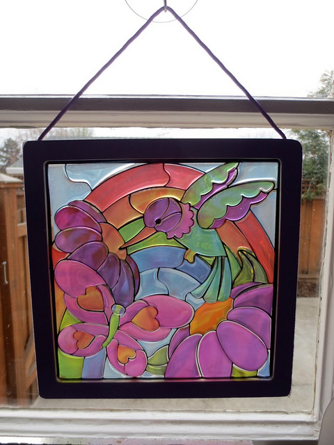 Just Crafty Enough Hummingbird Stain Glass Window Kit